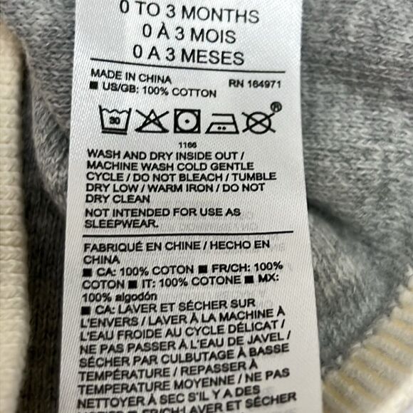 Janie and Jack 100047807 Cream and Gray Baby Fair Isle Penguin Cardigan size 0-3 - Picture 10 of 10